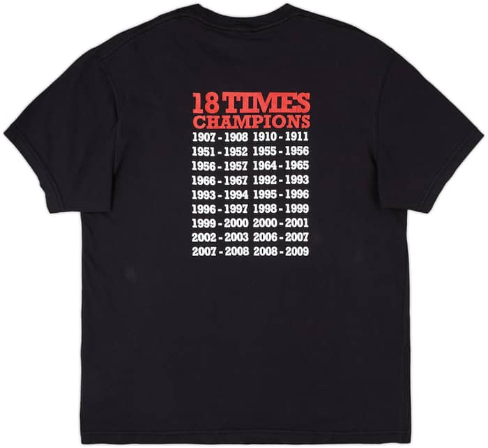 2008-09 Manchester United Champions Nike Cotton Tee - 8/10 - (XL)