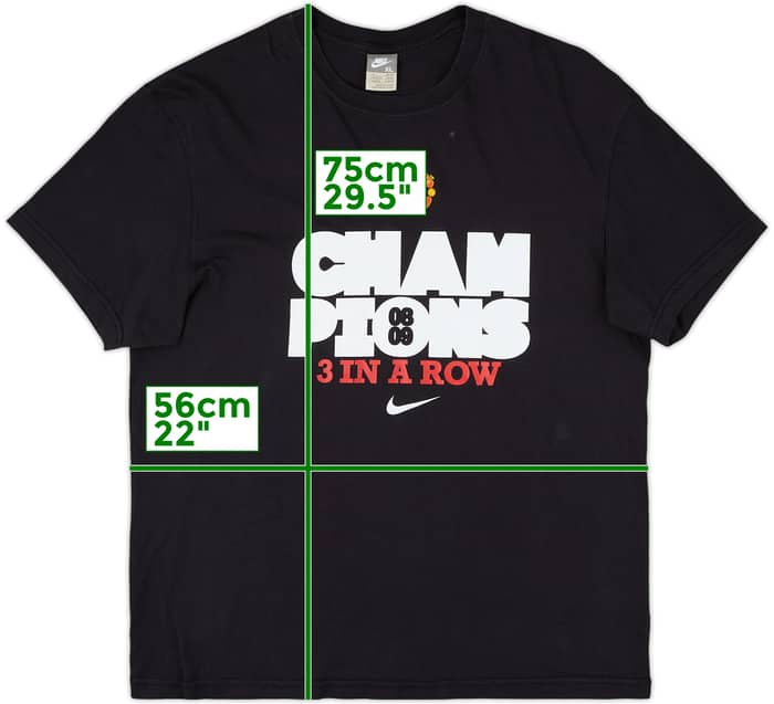 2008-09 Manchester United Champions Nike Cotton Tee - 8/10 - (XL)