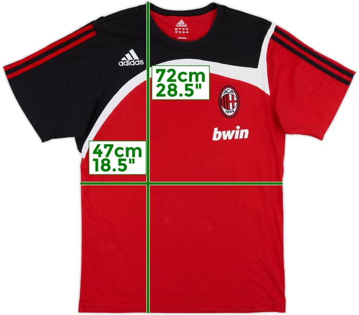 2007-08 AC Milan adidas Cotton Tee - 8/10 - (M)