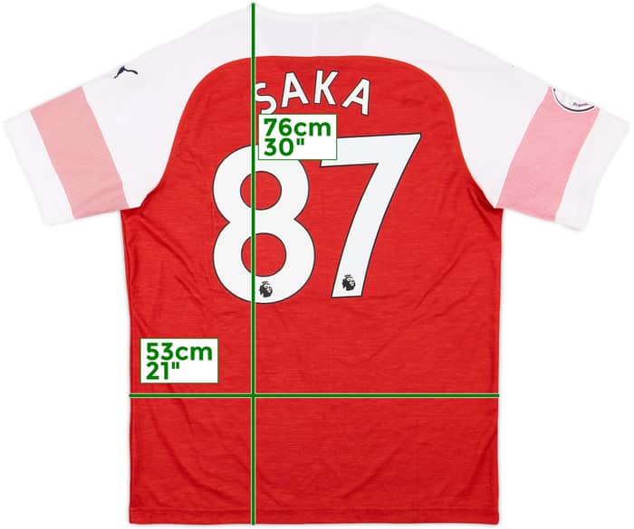 2018-19 Arsenal Home Shirt Saka #7 - 8/10 - (L)