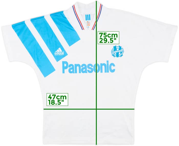 1991-92 Olympique Marseille Home Shirt - 8/10 - (M)