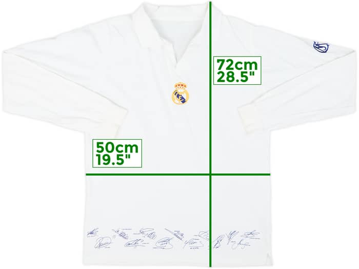 2002-03 Real Madrid 'Signed' Cotton L/S Shirt - 9/10 - (M)