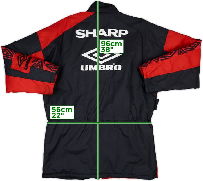 1995-97 Manchester United Umbro Padded Bench Coat - 9/10 - (L)