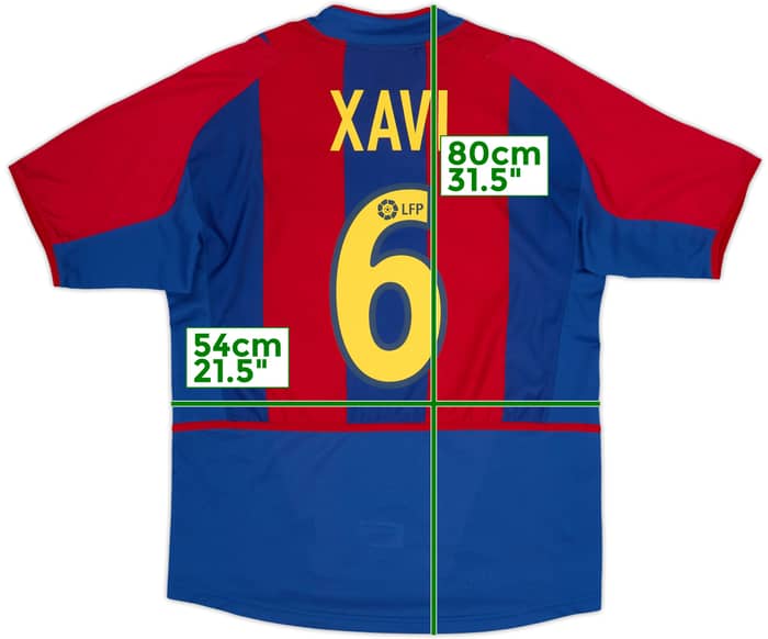 2002-03 Barcelona Home Shirt Xavi #6 - 8/10 - (M)