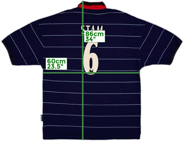 1999-00 Manchester United Away Shirt Stam #6 - 8/10 - (XL)