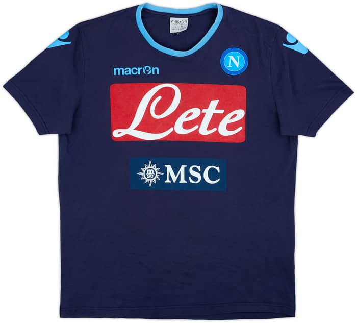 2013-14 Napoli Macron Cotton Tee - 8/10 - (L)
