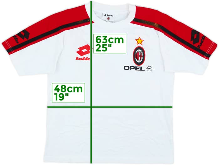 1997-98 AC Milan Lotto Cotton Tee - 5/10 - (S)