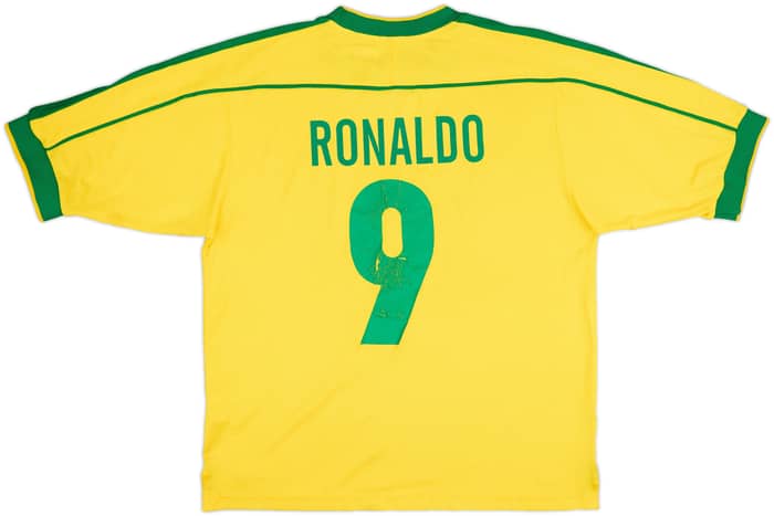 1998-00 Brazil Home Shirt Ronaldo #9 - 5/10 - (L)