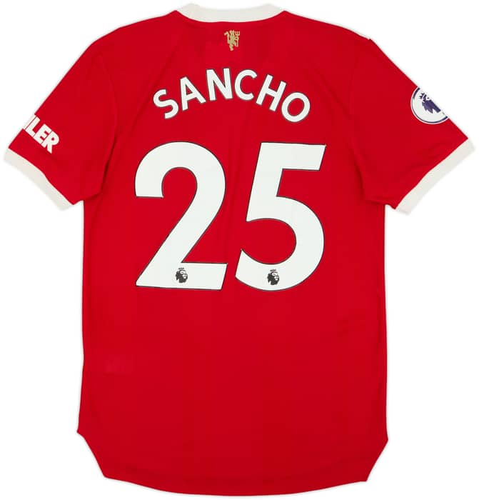 2021-22 Manchester United Authentic Home Shirt Sancho #25 - 6/10 - (S)
