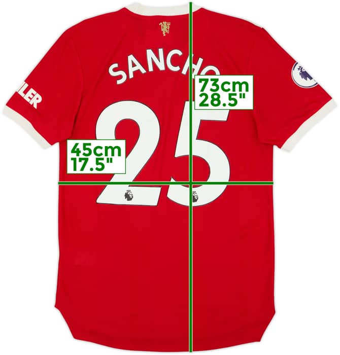 2021-22 Manchester United Authentic Home Shirt Sancho #25 - 6/10 - (S)