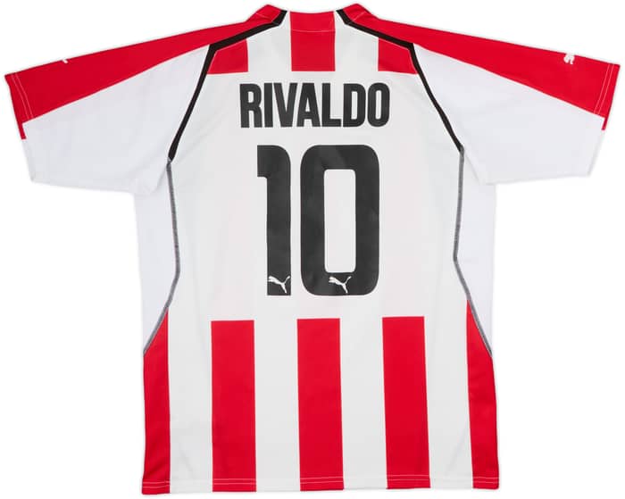 2005-06 Olympiakos Home Shirt Rivaldo #10 - 8/10 - (XL)