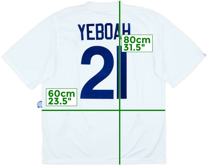 1995-96 Leeds United Home Shirt Yeboah #21 - 8/10 - (XL)