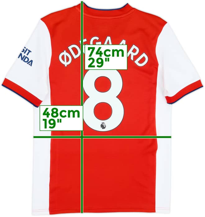 2021-22 Arsenal Home Shirt Odegaard #8 - 9/10 - (XL.Boys)