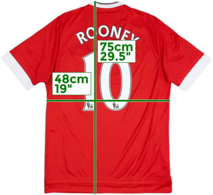 2015-16 Manchester United Home Shirt Rooney #10 - 6/10 - (M)