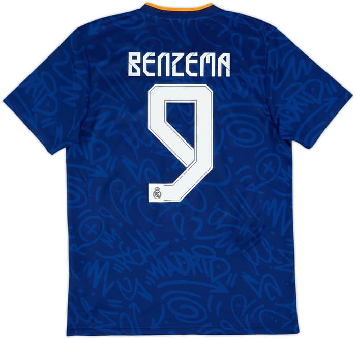 2021-22 Real Madrid Away Shirt Benzema #9 - 6/10 - (M)