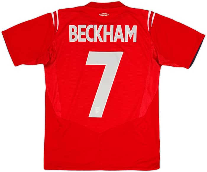 2004-06 England Away Shirt Beckham #7 - 7/10 - (XL.Boys)