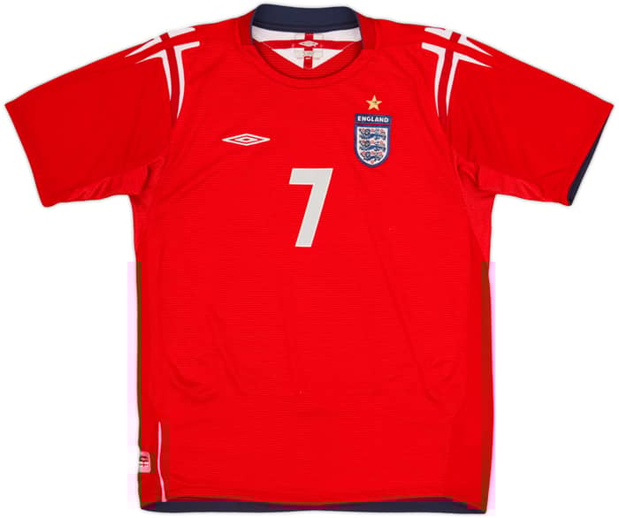 2004-06 England Away Shirt Beckham #7 - 7/10 - (XL.Boys)