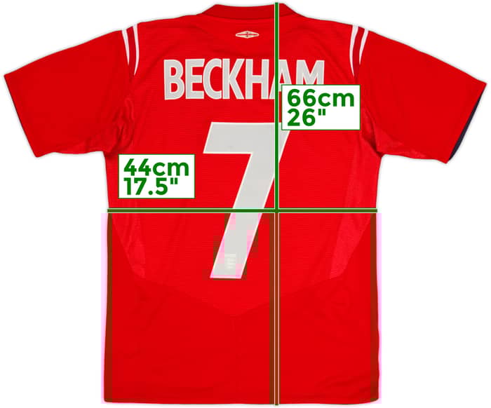 2004-06 England Away Shirt Beckham #7 - 7/10 - (XL.Boys)