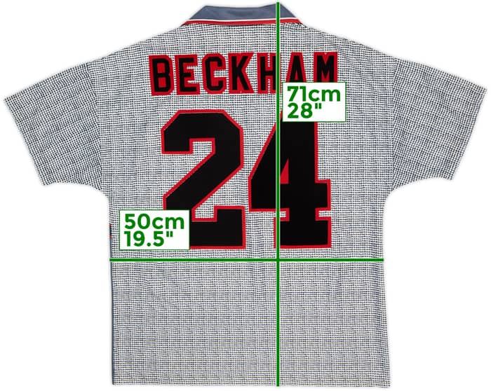1995-96 Manchester United Away Shirt Beckham #24 - 6/10 - (M)