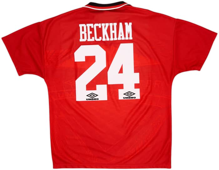 1994-96 Manchester United Home Shirt Beckham #24 - 7/10 - (L)
