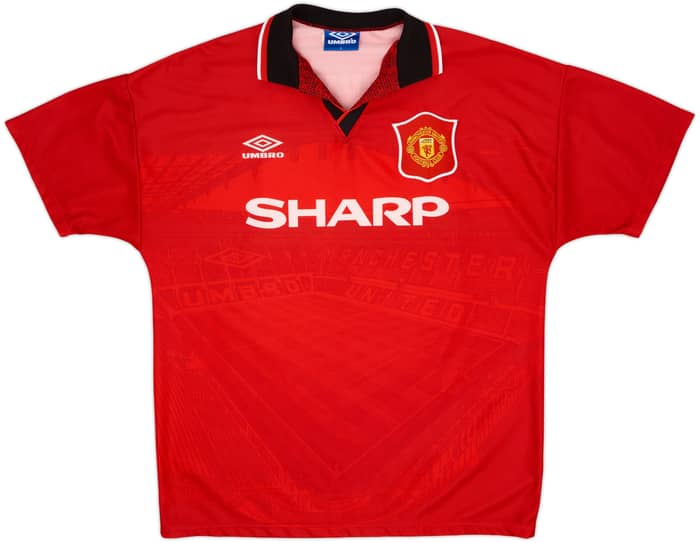 1994-96 Manchester United Home Shirt Beckham #24 - 7/10 - (L)
