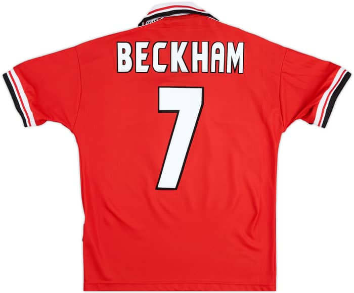 1998-00 Manchester United Home Shirt Beckham #7 - 8/10 - (Y)