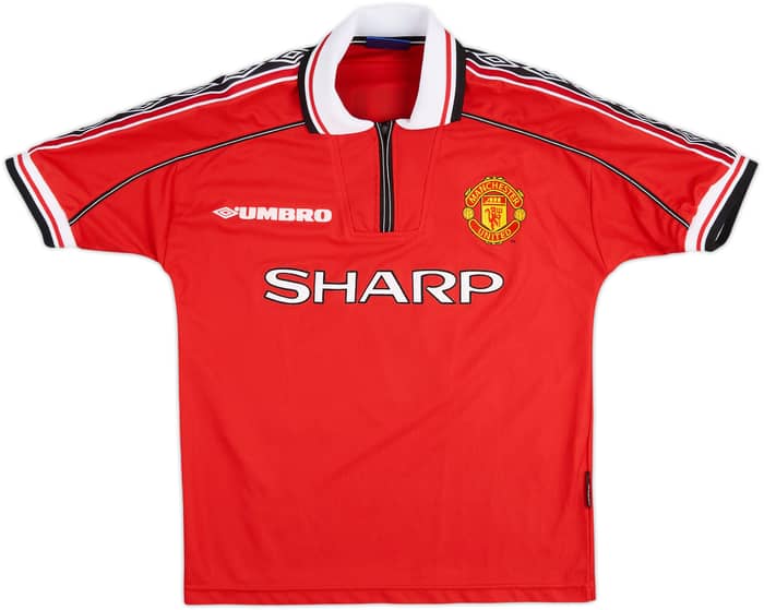 1998-00 Manchester United Home Shirt Beckham #7 - 8/10 - (Y)