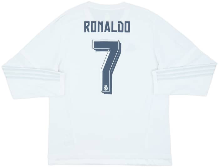 2015-16 Real Madrid Home L/S Shirt Ronaldo #7 - 7/10 - (M)