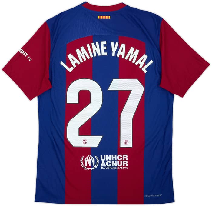 2023-24 Barcelona Authentic Home Shirt Lamine Yamal #27 - 6/10 - (M)