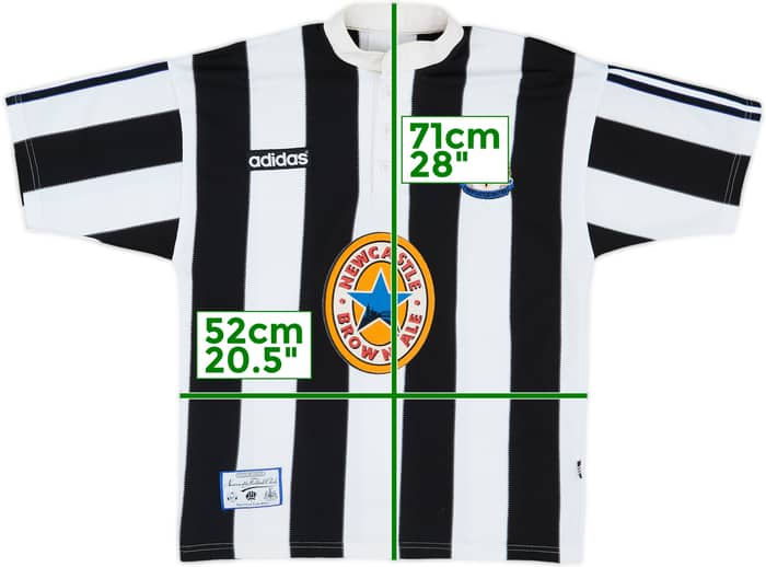 1995-97 Newcastle Home Shirt Ginola #14 - 8/10 - (M)