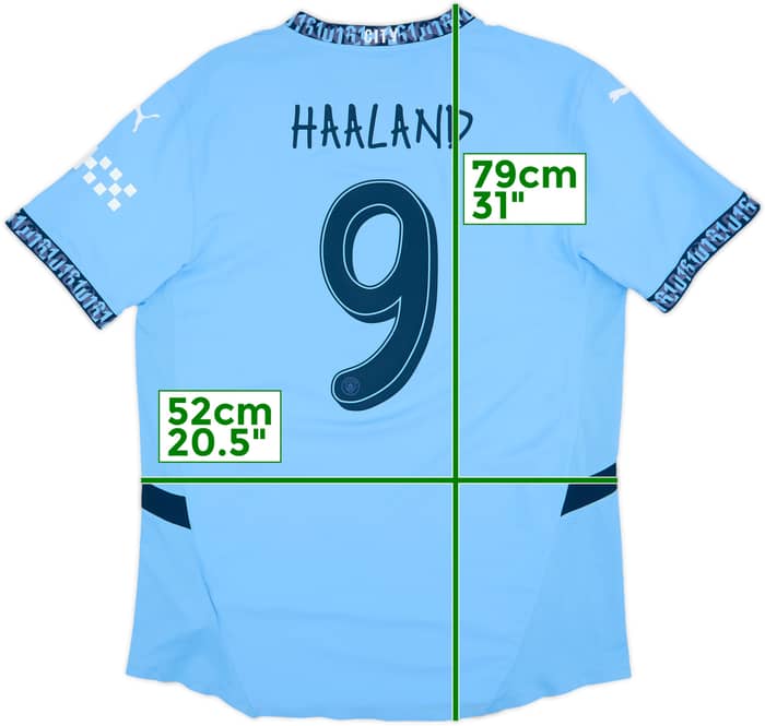 2024-25 Manchester City Authentic Home Shirt Haaland #9 - 9/10 - (XL)