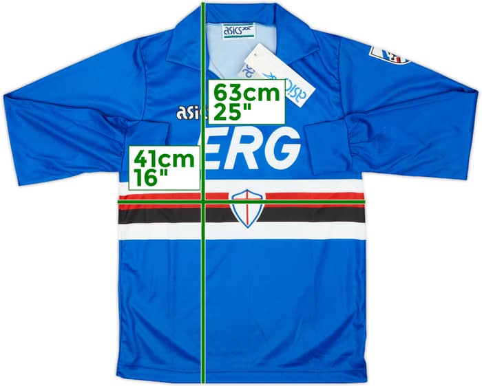 1990-92 Sampdoria Home L/S Shirt (M.Boys)