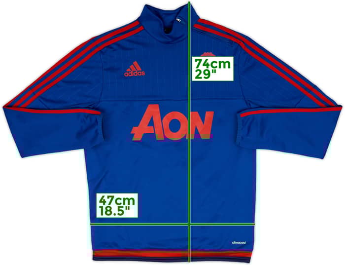 2015-16 Manchester United adidas 1/4 Zip Drill Top - 8/10 - (M)