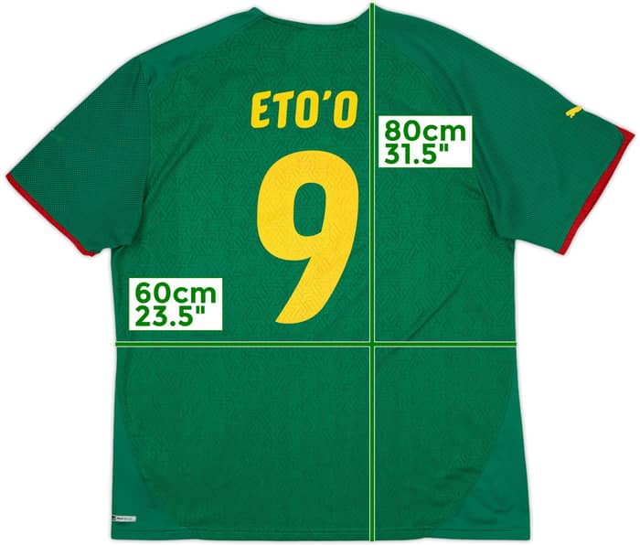 2010-11 Cameroon Home Shirt Eto'o #9 - 7/10 - (XXL)