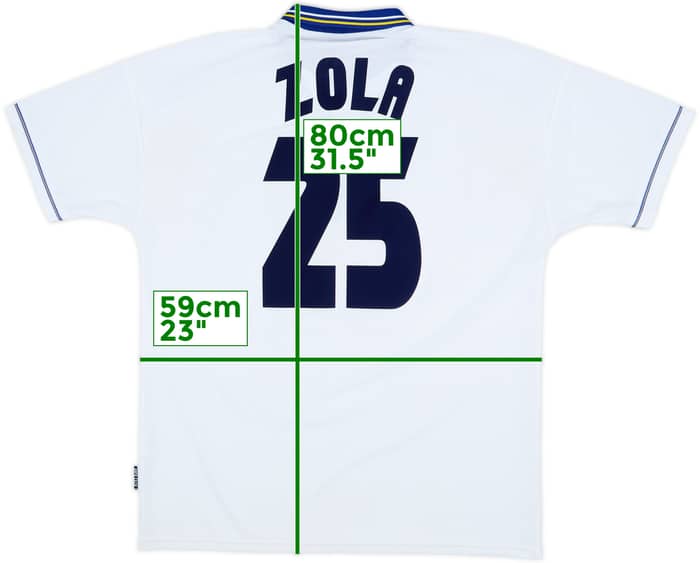 1998-00 Chelsea Away Shirt Zola #25 - 9/10 - (XL)