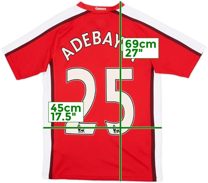 2008-10 Arsenal Home Shirt Adebayor #25 - 9/10 - (L.Boys)