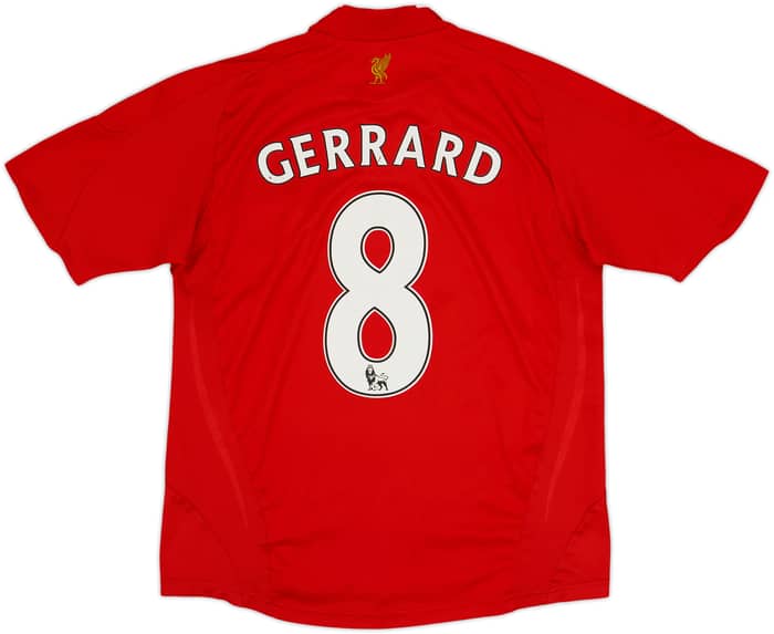 2008-10 Liverpool Home Shirt Gerrard #8 - 7/10 - (XL.Boys)