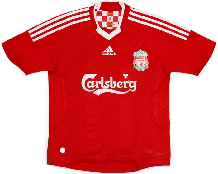 2008-10 Liverpool Home Shirt Gerrard #8 - 7/10 - (XL.Boys)