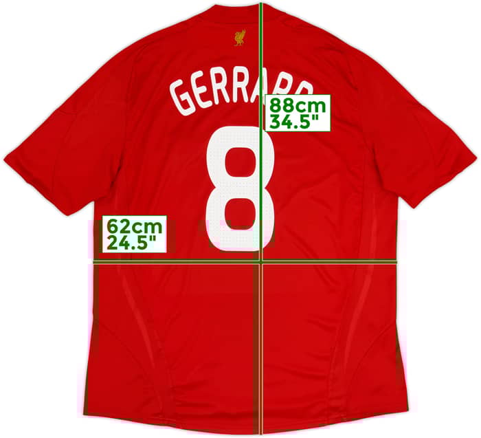 2008-10 Liverpool Home Shirt Gerrard #8 - 7/10 - (XXL)