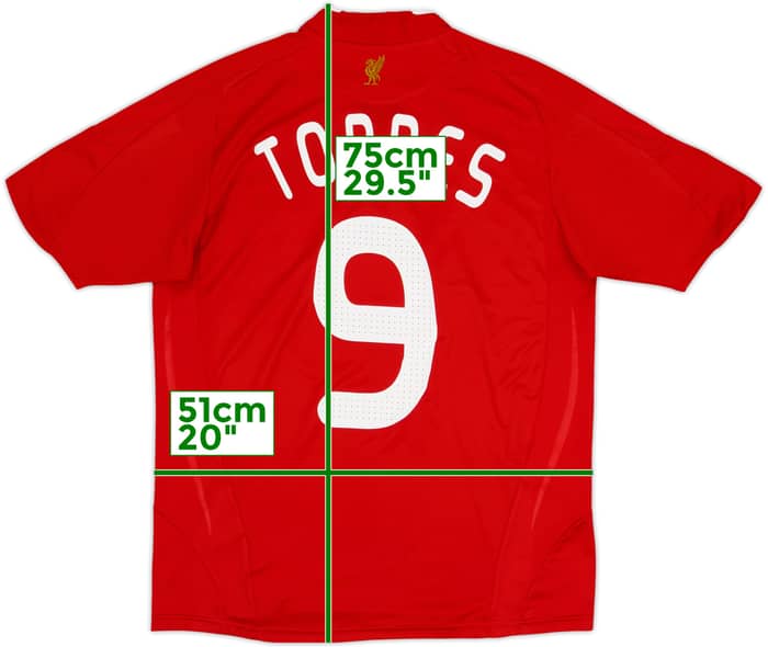 2008-10 Liverpool Camiseta de local Torres #9 - 6/10 - (M)