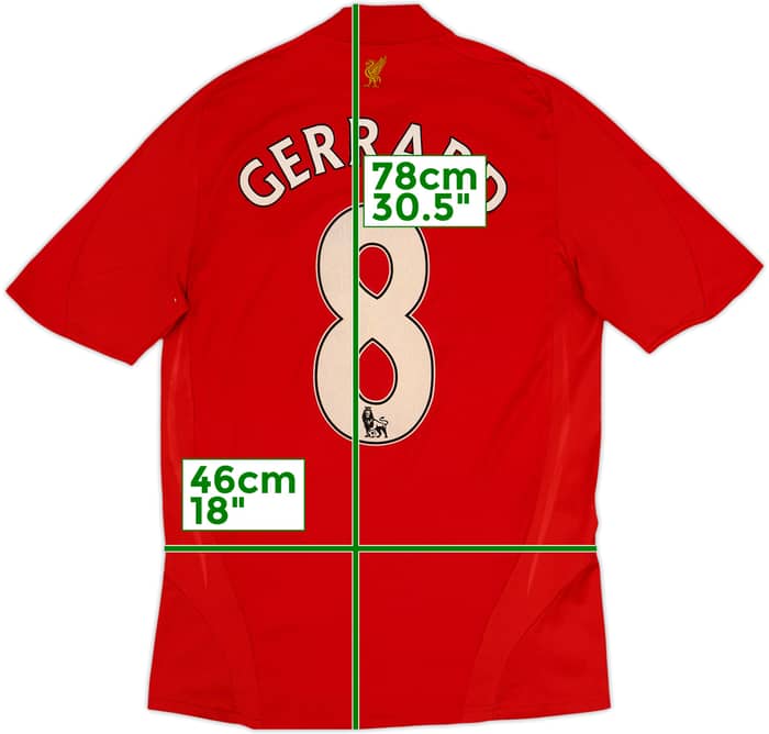 2008-10 Liverpool Home Shirt Gerrard #8 - 7/10 - (S)