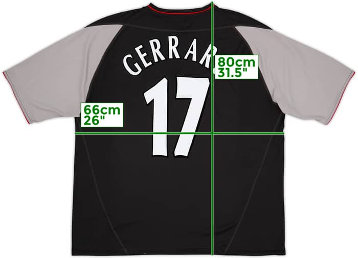 2002-04 Liverpool Away Shirt Gerrard #17 - 9/10 - (XXL)