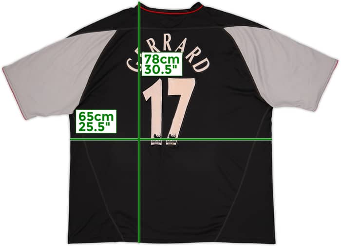 2002-04 Liverpool Camiseta De Visitante Gerrard #17 - 7/10 - (XXL)