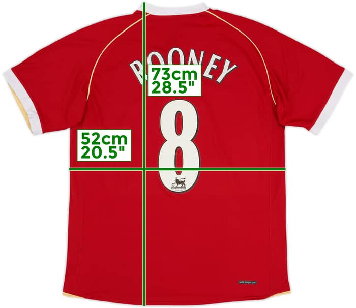 2006-07 Manchester United Home Shirt Rooney #8 - 7/10 - (M)