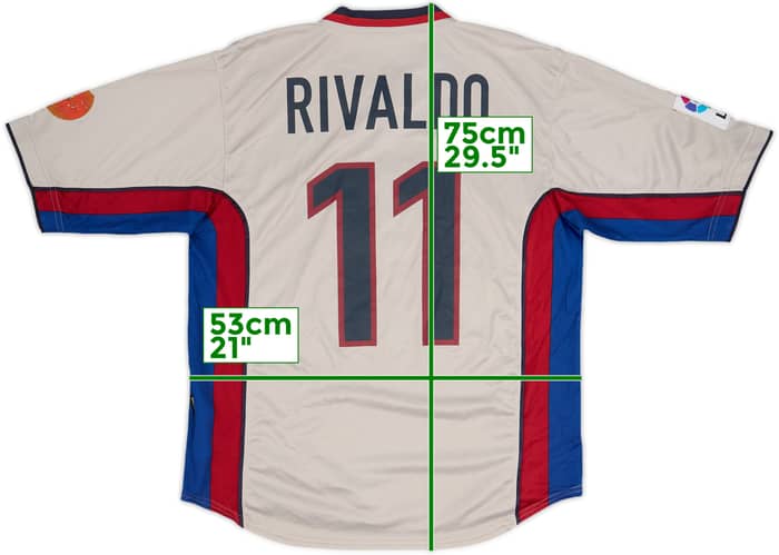 1998-01 Barcelona Away Shirt Rivaldo #11 - 9/10 - (L)