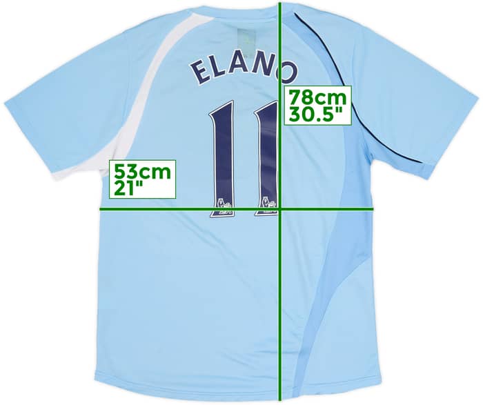 2008-09 Manchester City Home Shirt Elano #11 - 7/10 - (L)