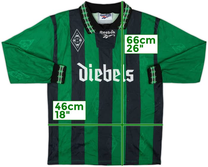 1995-96 Borussia Monchengladbach Away L/S Shirt - 6/10 - (S)
