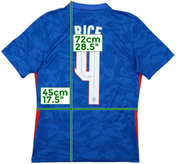 2020-21 England Away Shirt Rice #4 - 8/10 - (S)