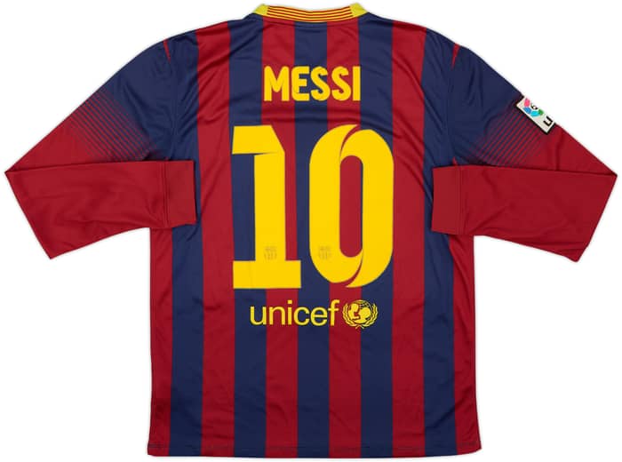 2013-14 Barcelona Home L/S Shirt Messi #10 - 7/10 - (M)