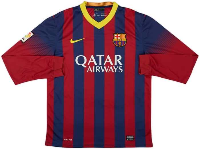 2013-14 Barcelona Home L/S Shirt Messi #10 - 7/10 - (M)
